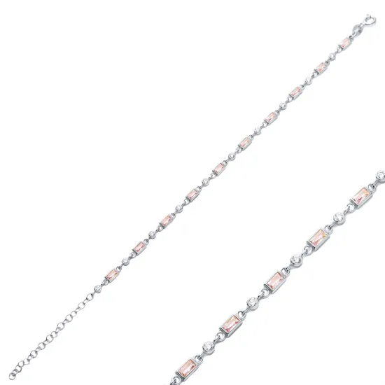 Turkish Baguette CZ 925 Sterling Silver Bracelet Turkish Baguette CZ 925 Sterling Silver Bracelet