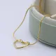 Snake Chain Hollow Heart Design Plain Silver Charm Necklace Snake Chain Hollow Heart Design Plain Silver Charm Necklace