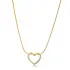 Snake Chain Hollow Heart Design Plain Silver Charm Necklace