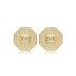 CZ Octagon Geometric 925 Sterling Silver Earrings