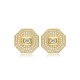 CZ Octagon Geometric 925 Sterling Silver Earrings CZ Octagon Geometric 925 Sterling Silver Earrings