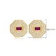 Ruby CZ Octagon Geometric 925 Sterling Silver Earrings Ruby CZ Octagon Geometric 925 Sterling Silver Earrings