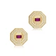 Ruby CZ Octagon Geometric 925 Sterling Silver Earrings Ruby CZ Octagon Geometric 925 Sterling Silver Earrings