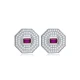 Ruby CZ Octagon Geometric 925 Sterling Silver Earrings Ruby CZ Octagon Geometric 925 Sterling Silver Earrings