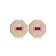 Ruby CZ Octagon Geometric 925 Sterling Silver Earrings Ruby CZ Octagon Geometric 925 Sterling Silver Earrings