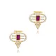 Ruby CZ Geometric 925 Sterling Silver Earrings Ruby CZ Geometric 925 Sterling Silver Earrings