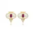 Ruby CZ Geometric 925 Sterling Silver Earrings