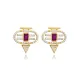Ruby CZ Geometric 925 Sterling Silver Earrings Ruby CZ Geometric 925 Sterling Silver Earrings