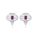 Ruby CZ Geometric 925 Sterling Silver Earrings Ruby CZ Geometric 925 Sterling Silver Earrings