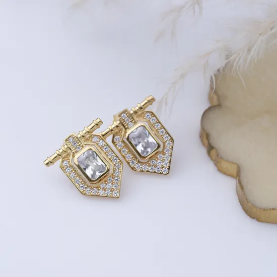 CZ Geometric 925 Sterling Silver Earrings CZ Geometric 925 Sterling Silver Earrings