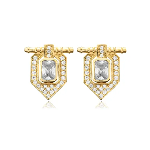 CZ Geometric 925 Sterling Silver Earrings