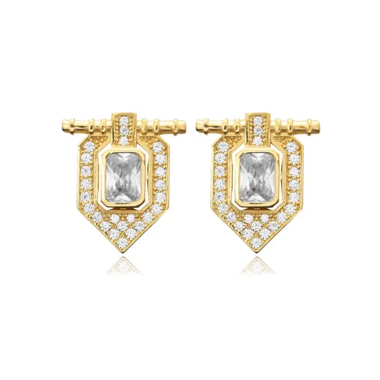 CZ Geometric 925 Sterling Silver Earrings CZ Geometric 925 Sterling Silver Earrings