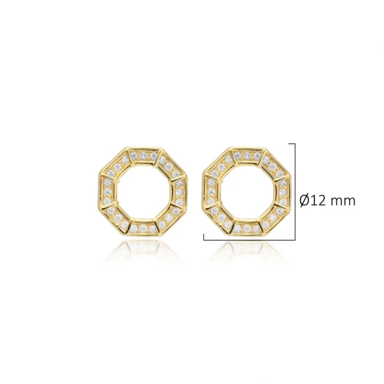 Octagon Geometric 925 Sterling Silver Earrings