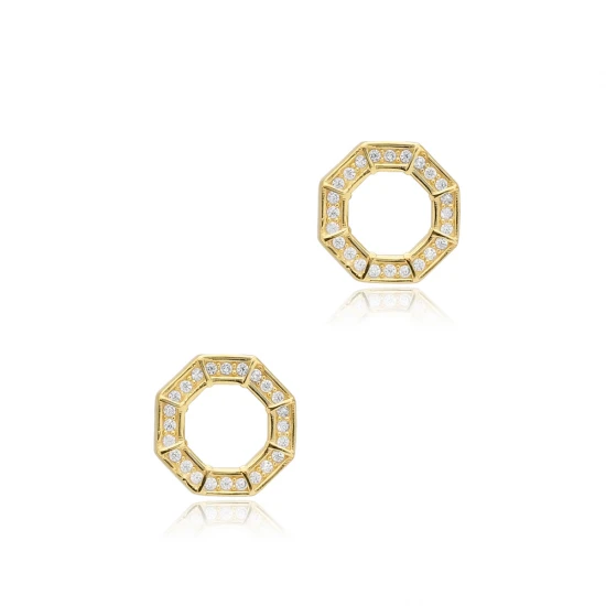 Octagon Geometric 925 Sterling Silver Earrings