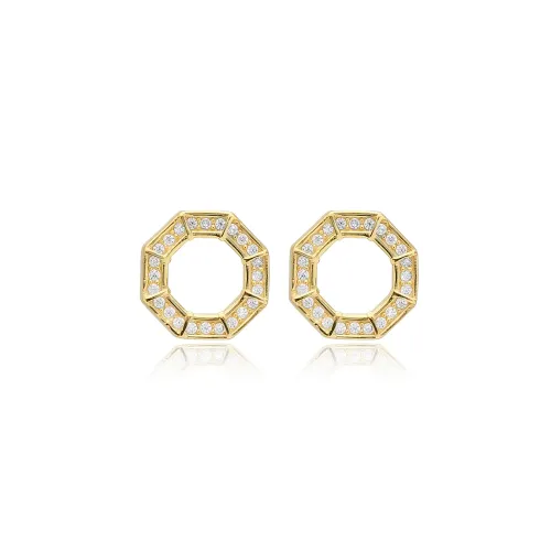Octagon Geometric 925 Sterling Silver Earrings