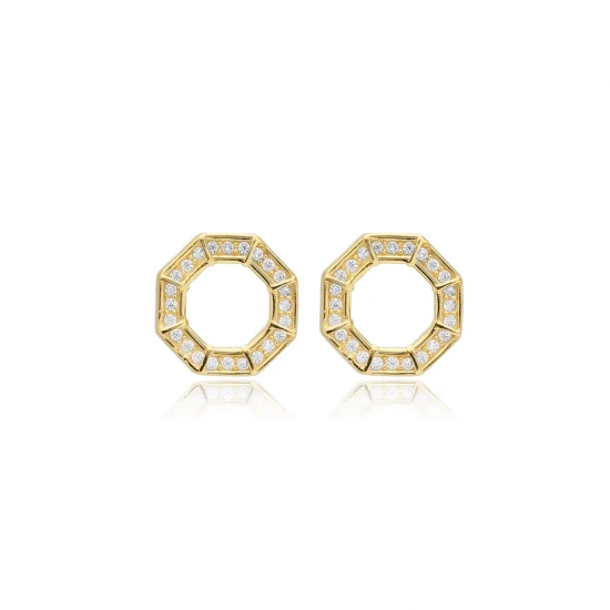 Octagon Geometric 925 Sterling Silver Earrings