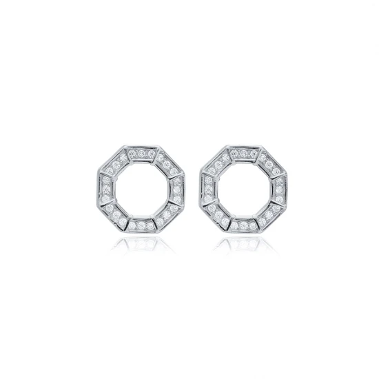 Octagon Geometric 925 Sterling Silver Earrings