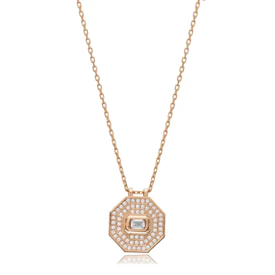 Octagon Shape Geometric 925 Sterling Silver Necklace Octagon Shape Geometric 925 Sterling Silver Necklace