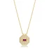 Ruby CZ Octagon Shape Geometric 925 Silver Necklace