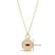 Ruby CZ Octagon Shape Geometric Silver Necklace Ruby CZ Octagon Shape Geometric Silver Necklace
