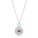 Ruby CZ Octagon Shape Geometric Silver Necklace Ruby CZ Octagon Shape Geometric Silver Necklace