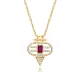 Ruby CZ Geometric Sterling Silver Necklace Ruby CZ Geometric Sterling Silver Necklace
