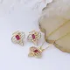 Ruby CZ Geometric Sterling Silver Necklace Ruby CZ Geometric Sterling Silver Necklace