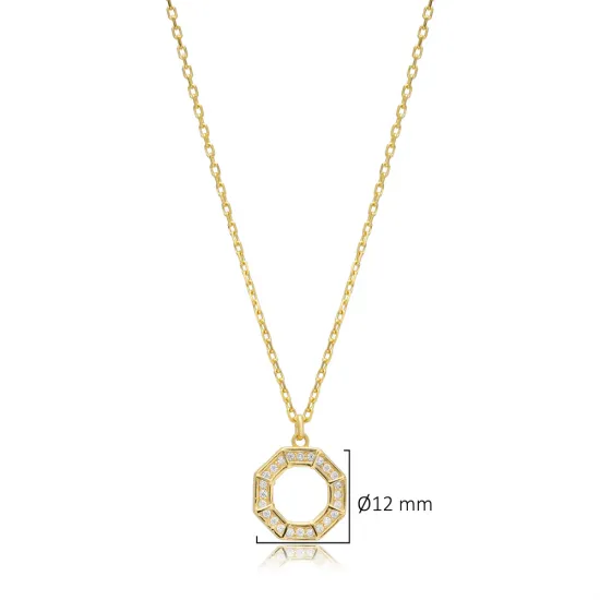 Octagon Shape Geometric Sterling Silver Necklace Octagon Shape Geometric Sterling Silver Necklace