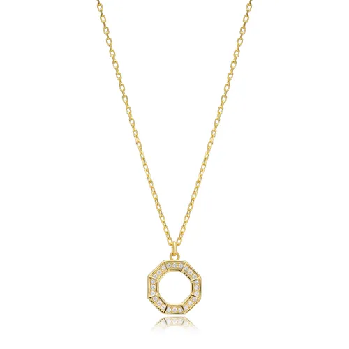 Octagon Shape Geometric Sterling Silver Necklace