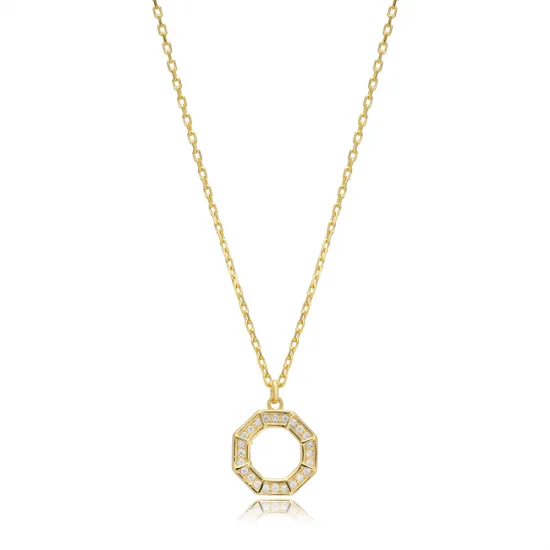 Octagon Shape Geometric Sterling Silver Necklace Octagon Shape Geometric Sterling Silver Necklace