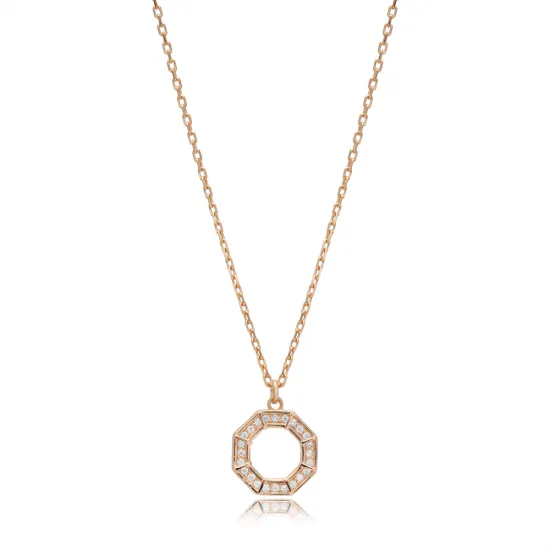Octagon Shape Geometric Sterling Silver Necklace Octagon Shape Geometric Sterling Silver Necklace