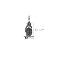 925 Oxidized Charm Jewelry Hamsa Evil Eye