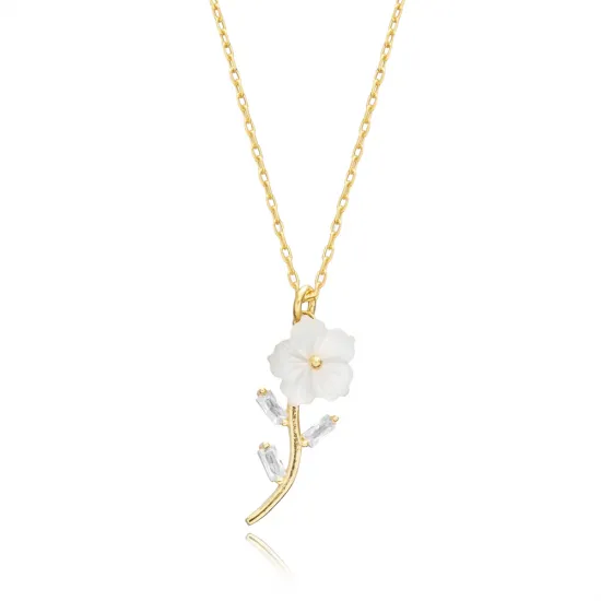 Flower Design Mother of Pearl Charm Pendant Handcraft Wholesale Jewelry 925 Sterling Silver Necklace Flower Design Mother of Pearl Charm Pendant Handcraft Wholesale Jewelry 925 Sterling Silver Necklace