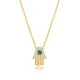 Hamsa Shape Turquoise with Zircon Stone Charm Necklace Turkish Handmade Wholesale 925 Sterling Silver Jewelry Hamsa Shape Turquoise with Zircon Stone Charm Necklace Turkish Handmade Wholesale 925 Sterling Silver Jewelry