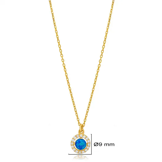 Turkish Blue Opal 925 Sterling Silver Necklace