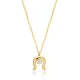 Horseshoes Round Cut CZ 925 Sterling Silver Necklace