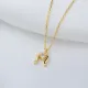 Horseshoes Round Cut CZ 925 Sterling Silver Necklace