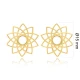 Flower Plain Round 925 Sterling Silver Earrings