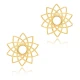 Flower Plain Round 925 Sterling Silver Earrings