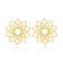 Flower Plain Round 925 Sterling Silver Earrings