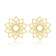 Flower Plain Round 925 Sterling Silver Earrings