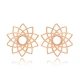 Flower Plain Round 925 Sterling Silver Earrings