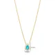 Blue Enamel Evil Eye Pear Shape 925 Silver Necklace