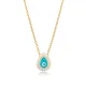 Blue Enamel Evil Eye Pear Shape 925 Silver Necklace