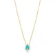Blue Enamel Evil Eye Pear Shape 925 Silver Necklace