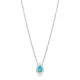 Blue Enamel Evil Eye Pear Shape 925 Silver Necklace