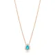 Blue Enamel Evil Eye Pear Shape 925 Silver Necklace