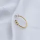 Pearl And Round Emerald Adjustable Sterling Silver Ring