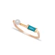 Thin Pearl With Baguette Turquoise Sterling Silver Ring Thin Pearl With Baguette Turquoise Sterling Silver Ring