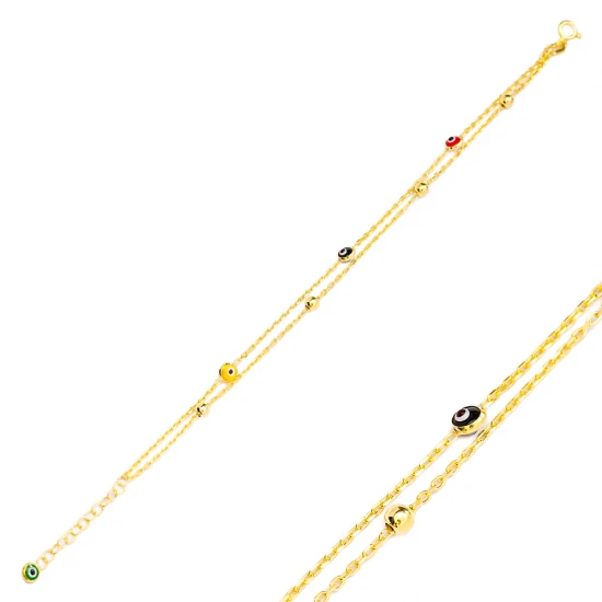 Rainbow Evil Eye 925 Sterling Silver Bracelet Rainbow Evil Eye 925 Sterling Silver Bracelet